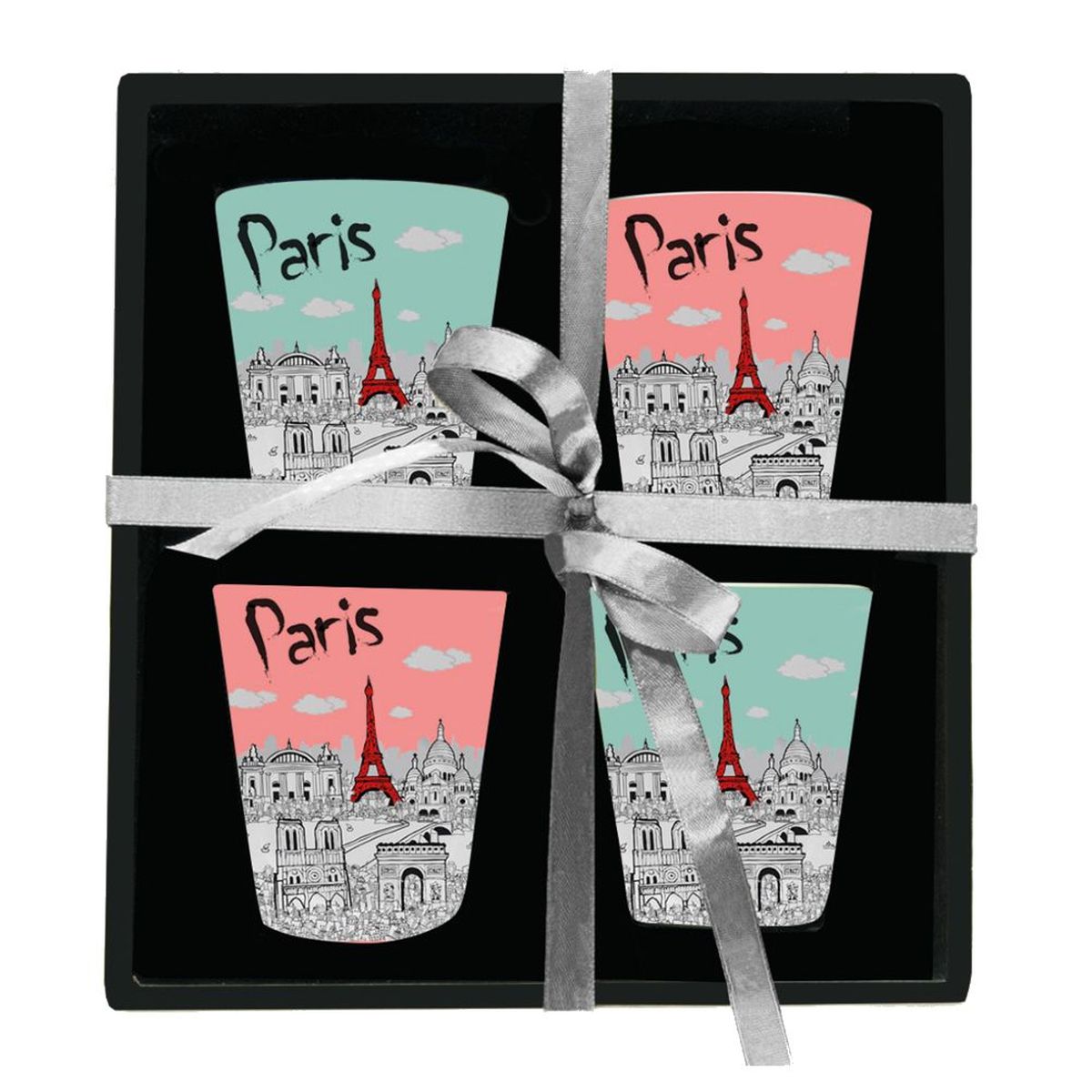 Lot De 4 Gobelets à Expresso Enesco - Rêve - Céramique - Neufs En Boîte