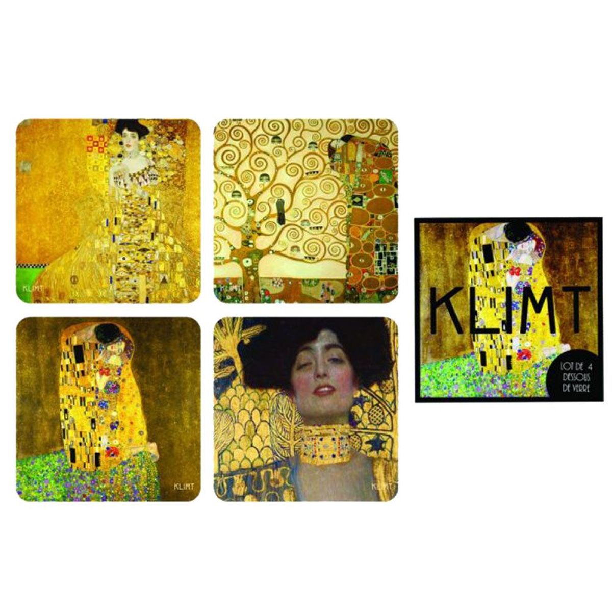 4 Dessous de verre en Bois et Lige - KLIMT