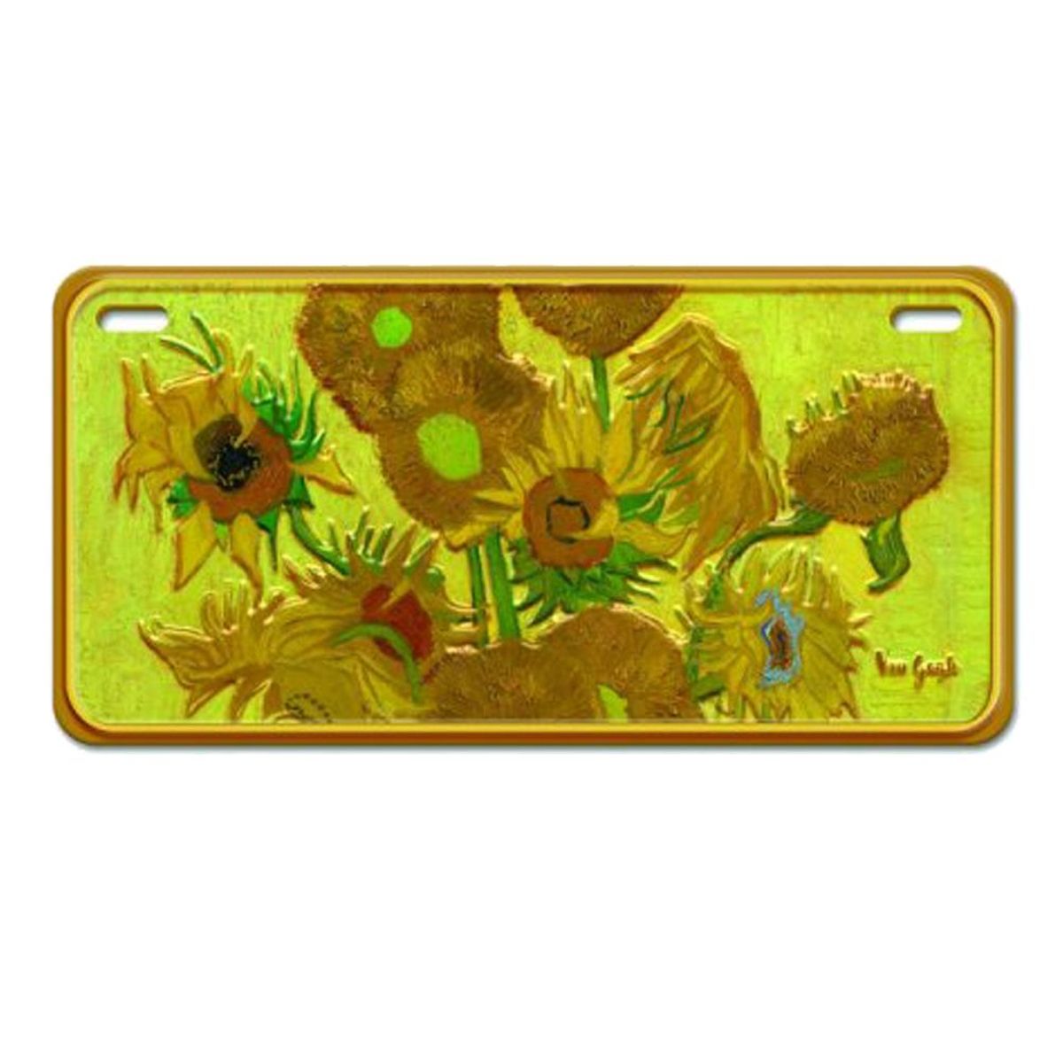 Magnet Van gogh - Tournesols - mini plaque mtal