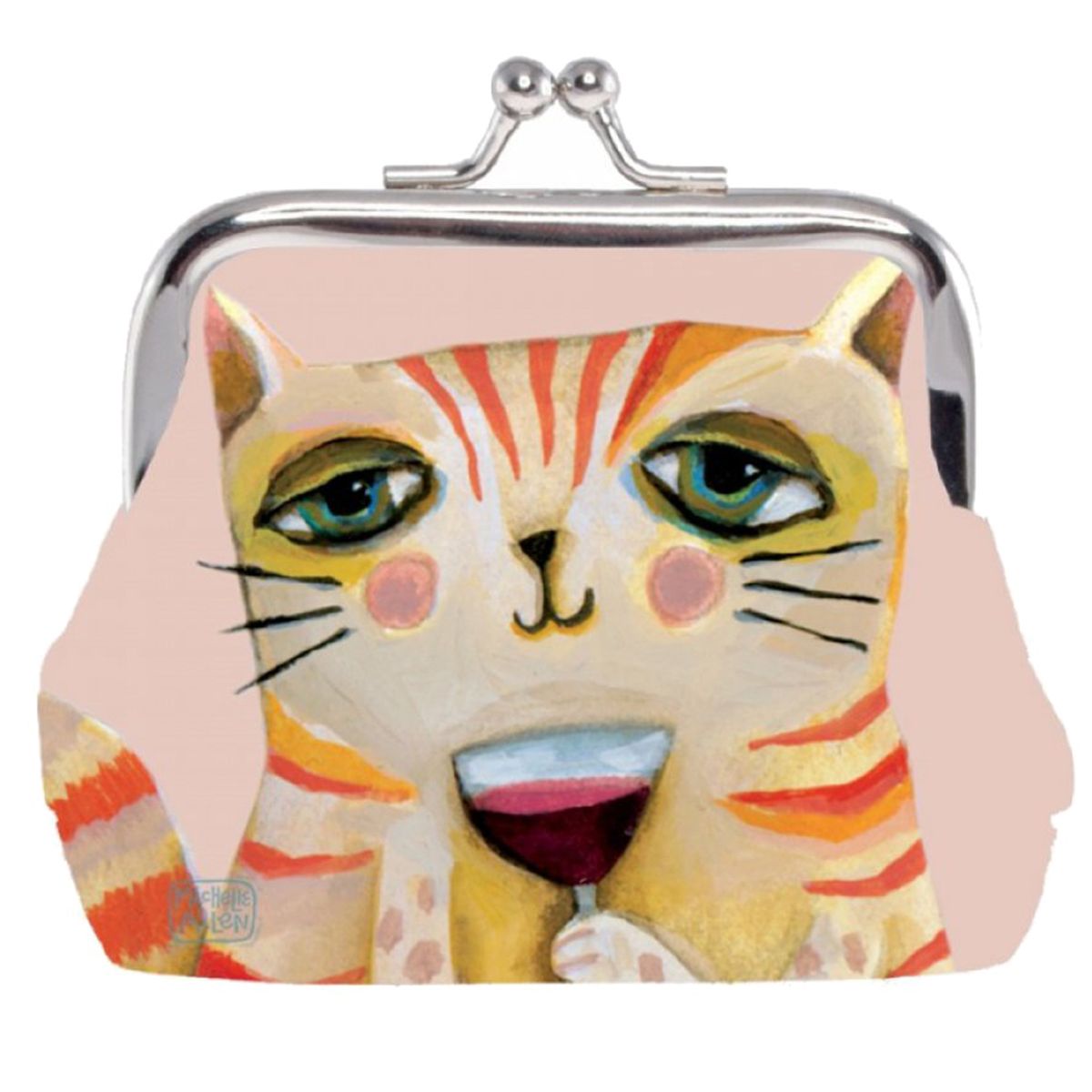 Porte monnaie Chat - Cat Wine par Michelle Allen