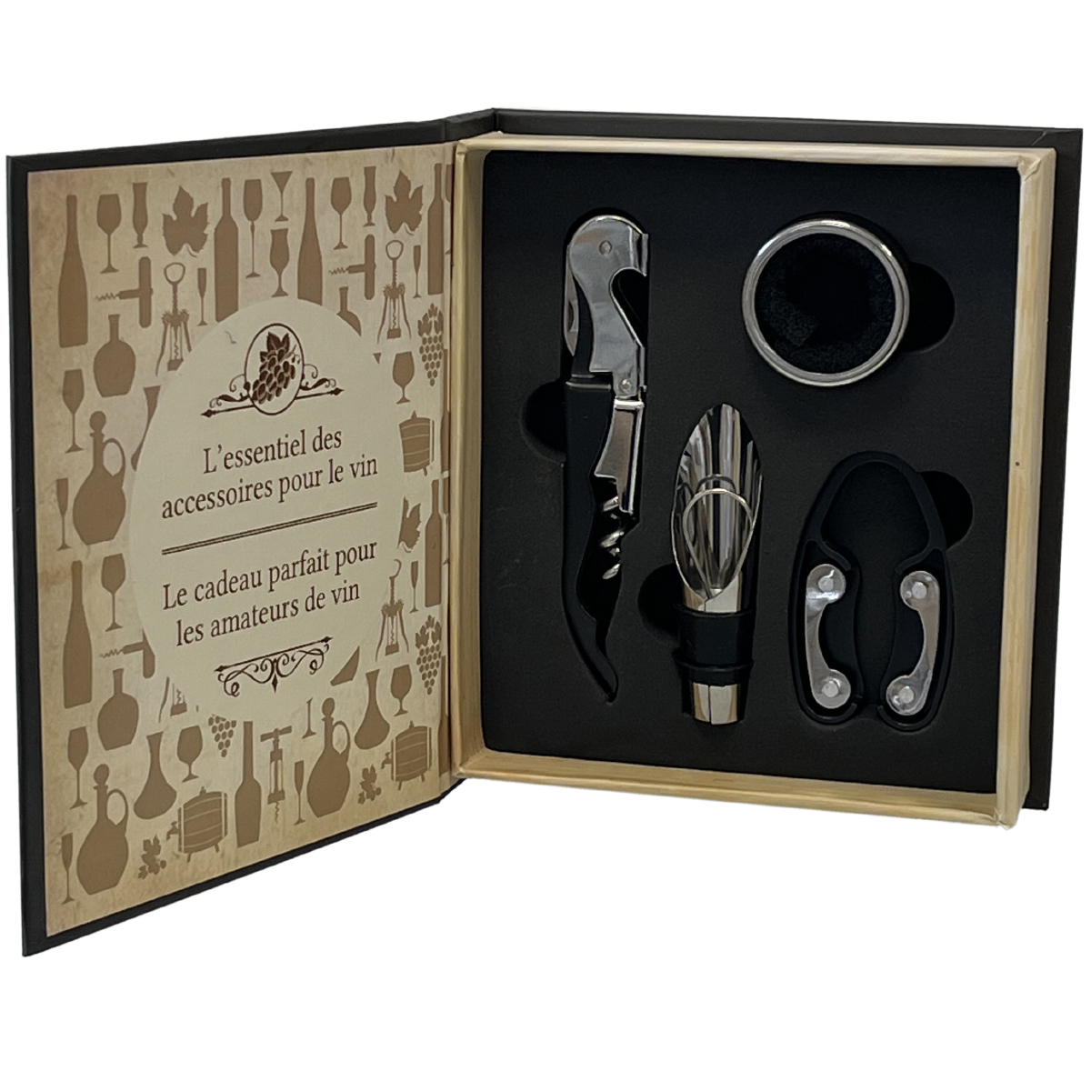 Coffret cadeau sommelier en forme de livre