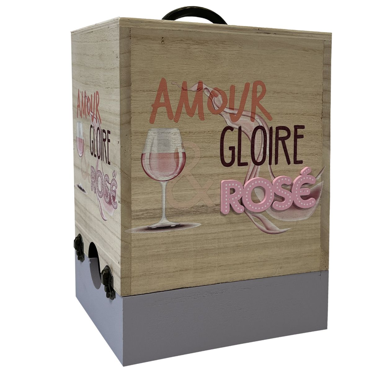 Porte cubi en bois - Amour Gloire et Ros