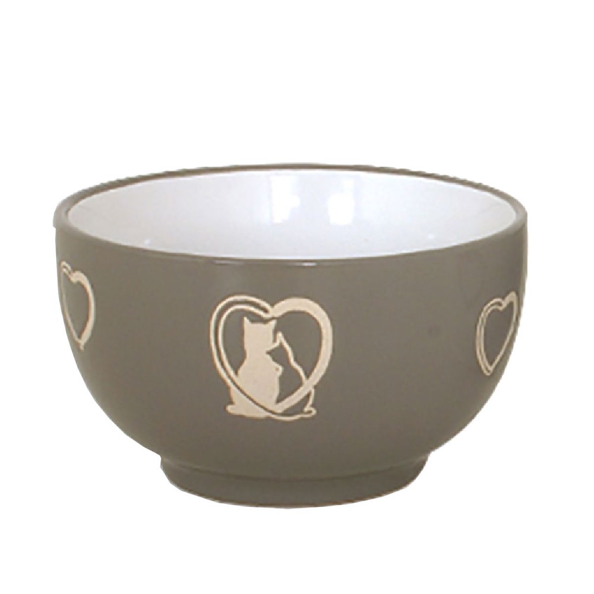 Bol En Porcelaine Noir - Motif Chat - AMYS BUG ART - 11 Cm