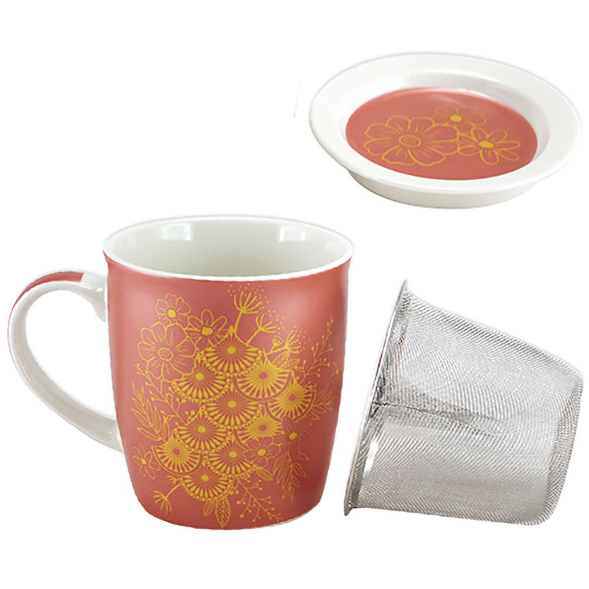 Tisanire avec infuseur mtal Collection ASIA Rose