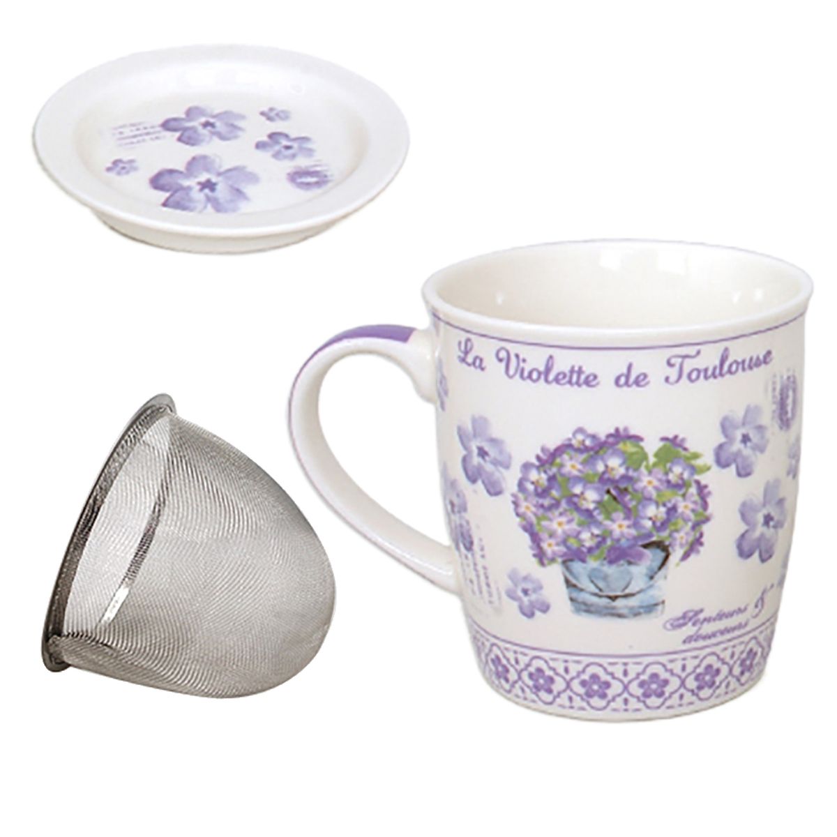 Tisanire avec infuseur mtal Collection VIOLETTE