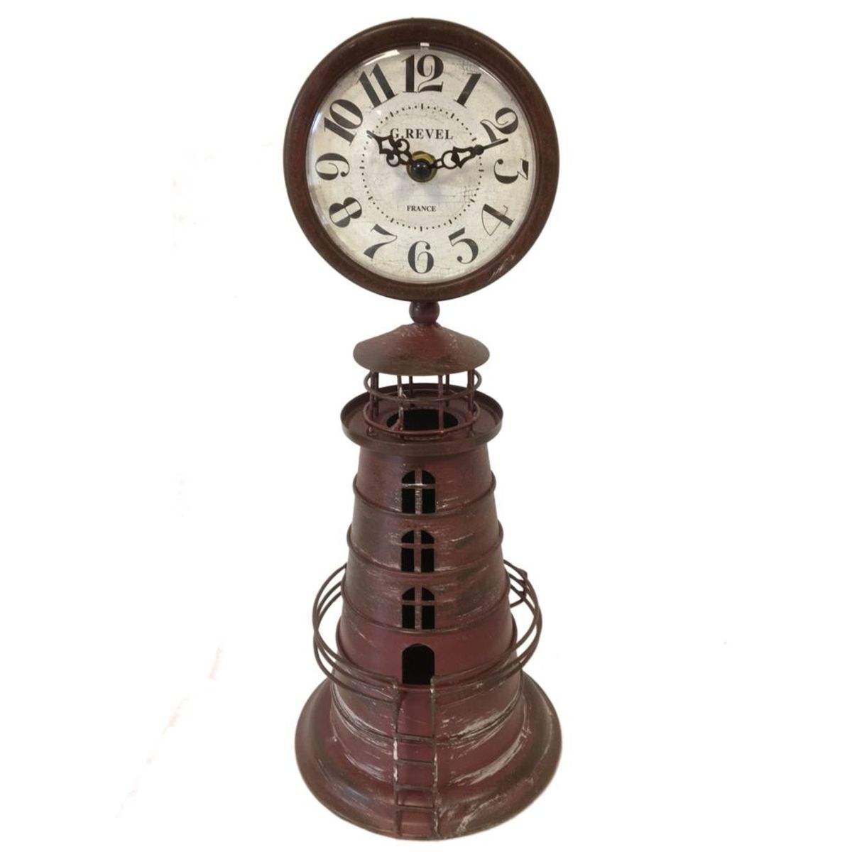 Horloge Phare en mtal patin