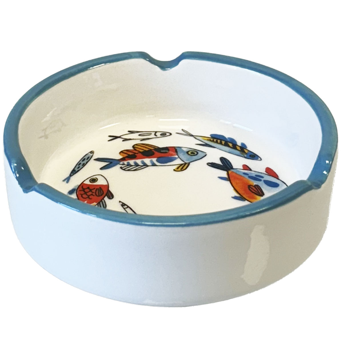 Cendrier rond en cramique 10 cm - Petits Poissons