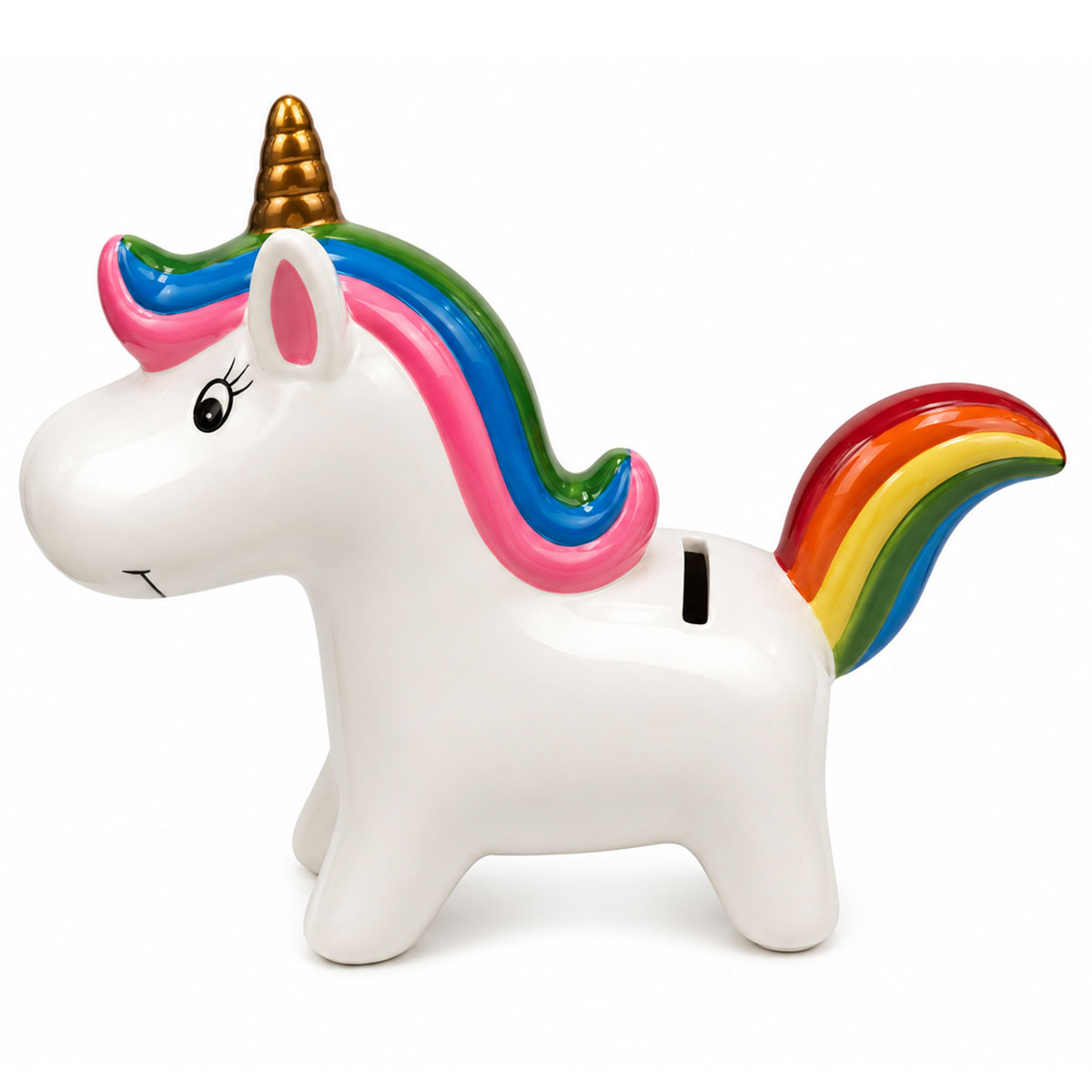 Tirelire licorne arc-en-ciel en c�ramique