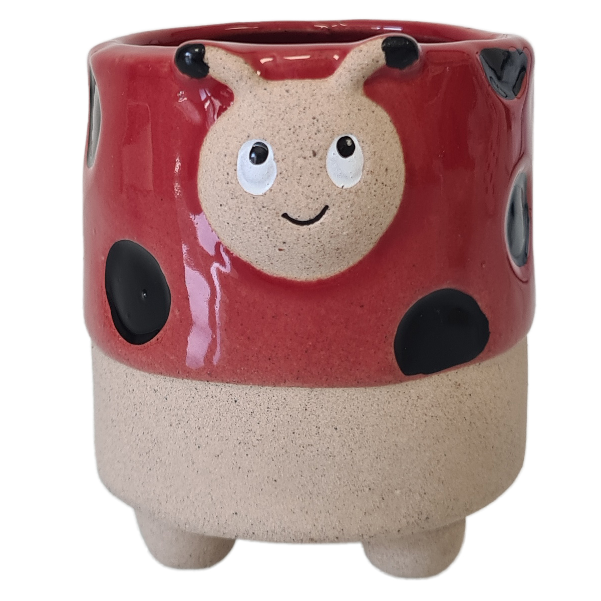 Cache pot rouge Coccinelle 12 cm