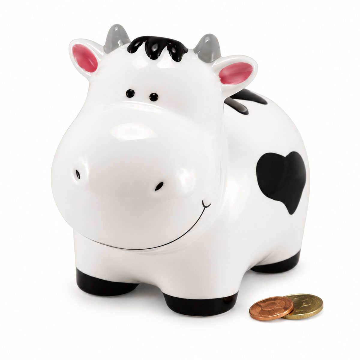 Tirelire vache en c�ramique avec bouchon