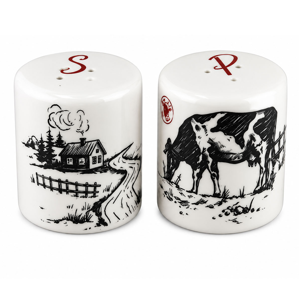 Sali�re et poivri�re vache et ferme