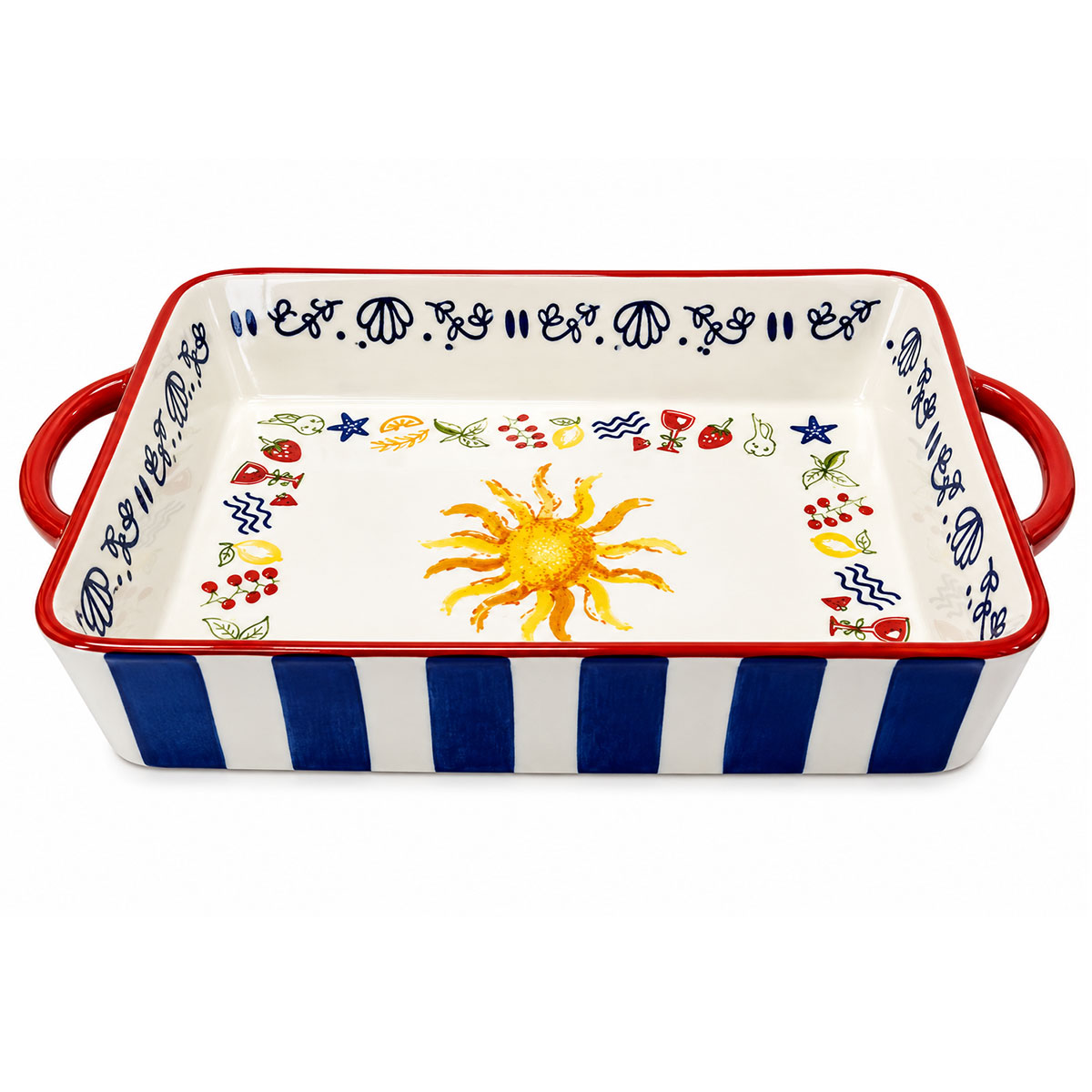 Plat � gratin soleil m�diterran�en en c�ramique 32 cm