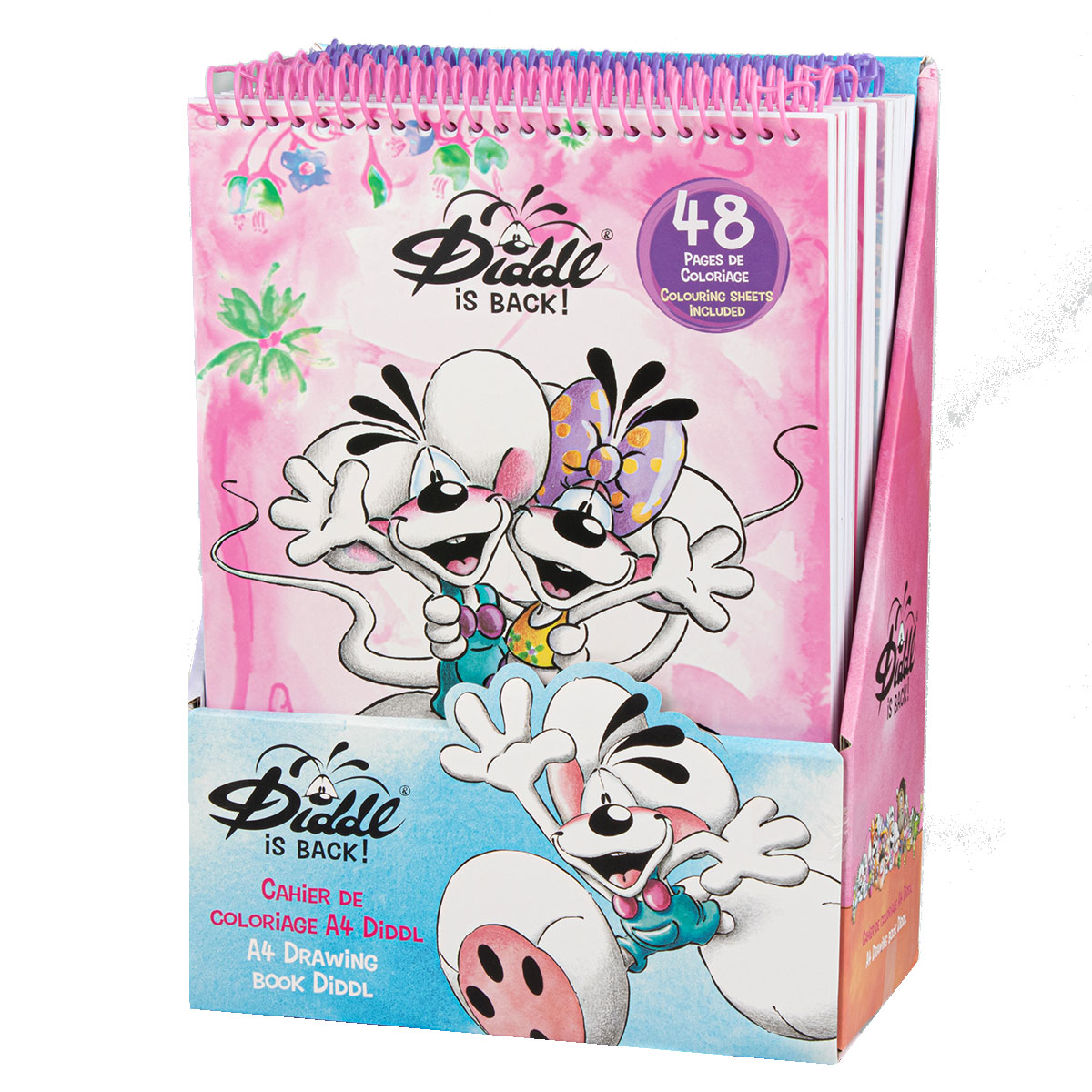 Cahier de coloriage A4 Diddl  spirale  Modle alatoire