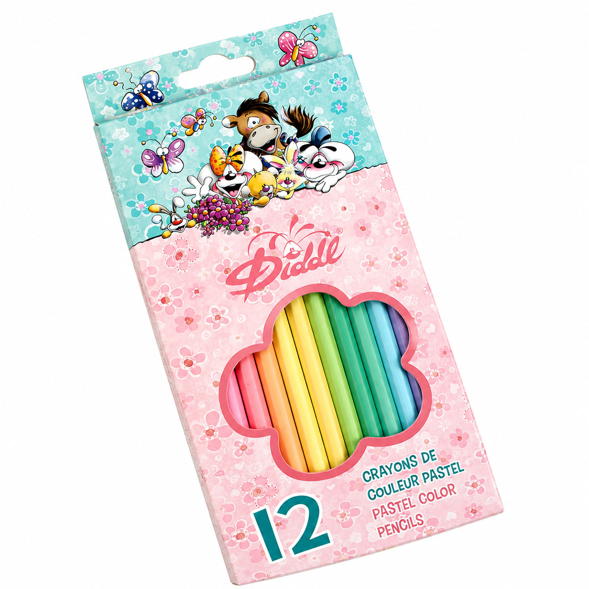 Bo�te de 12 crayons de couleur pastel Diddl