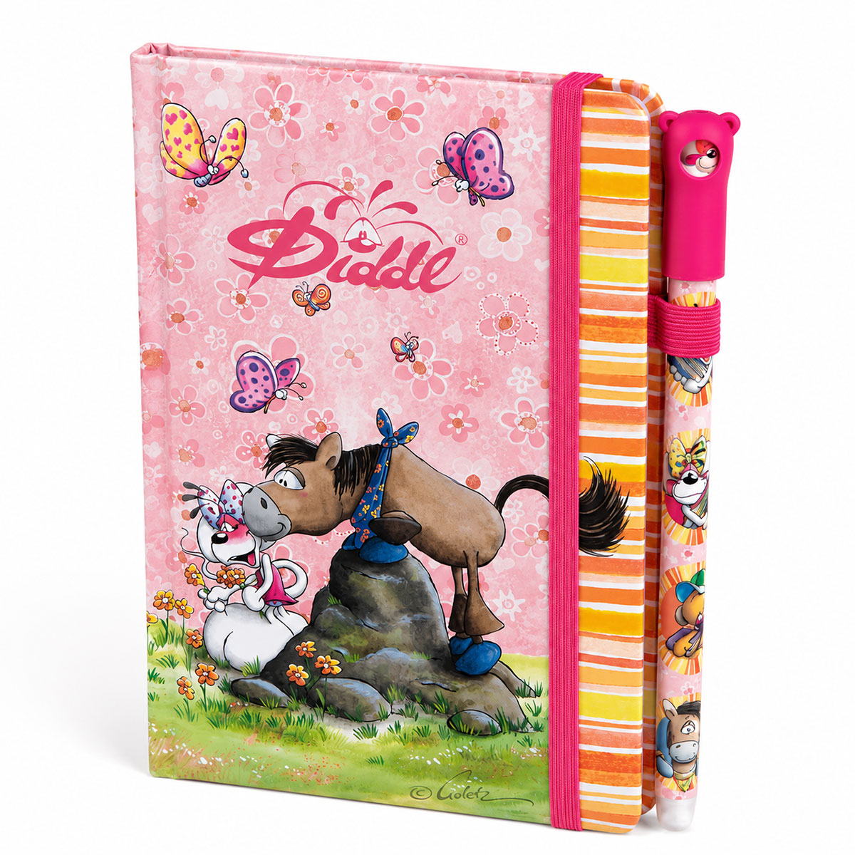 Carnet A6 et Stylo Diddlina Rose Officiel Diddl