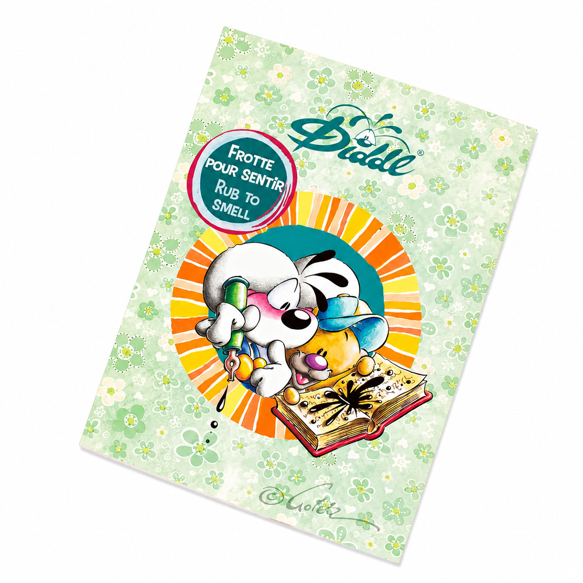 Bloc-notes parfum� Diddl format A6 � Diddl et Pimboli vert