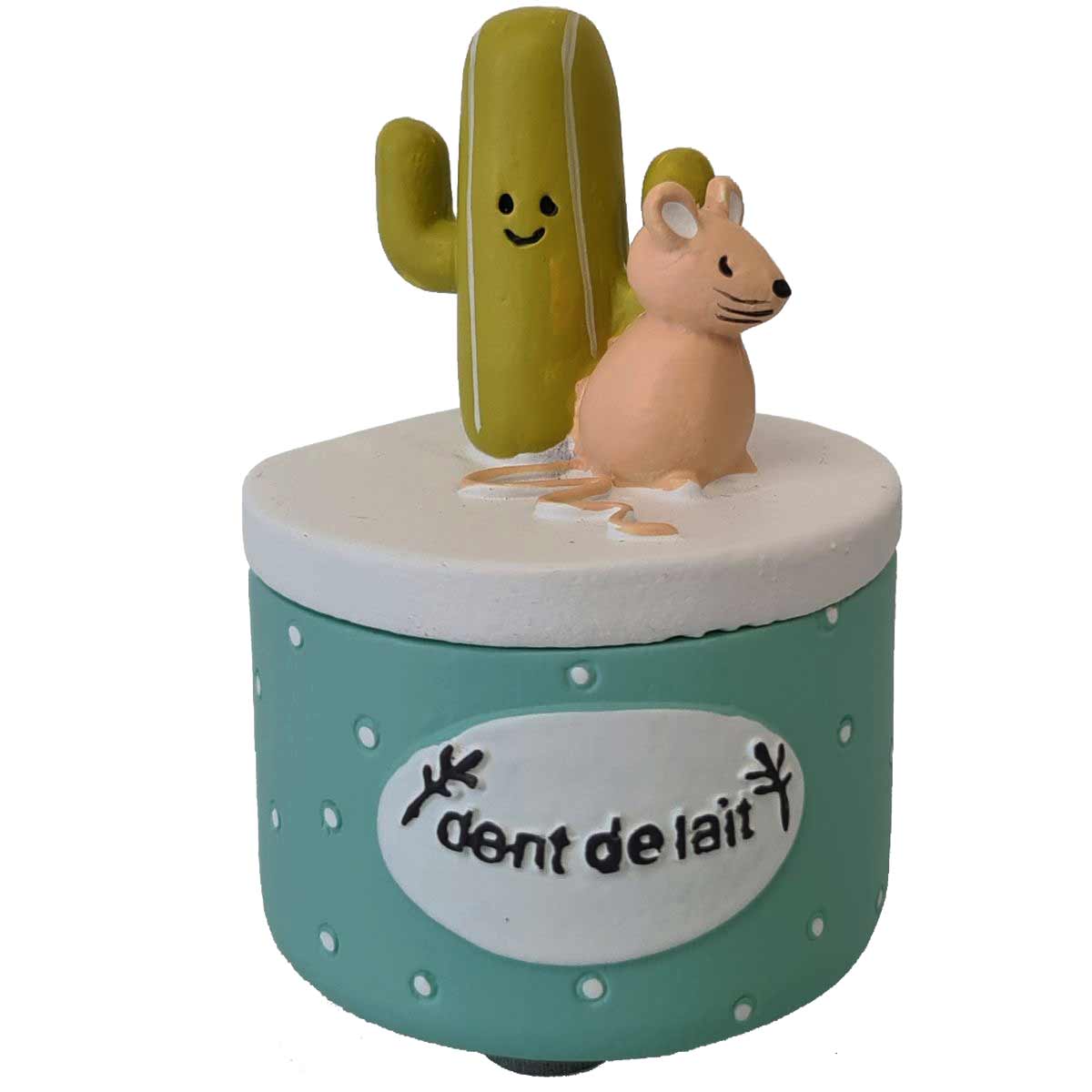 Boite  dents de lait alma - Souris et Cactus - bleu