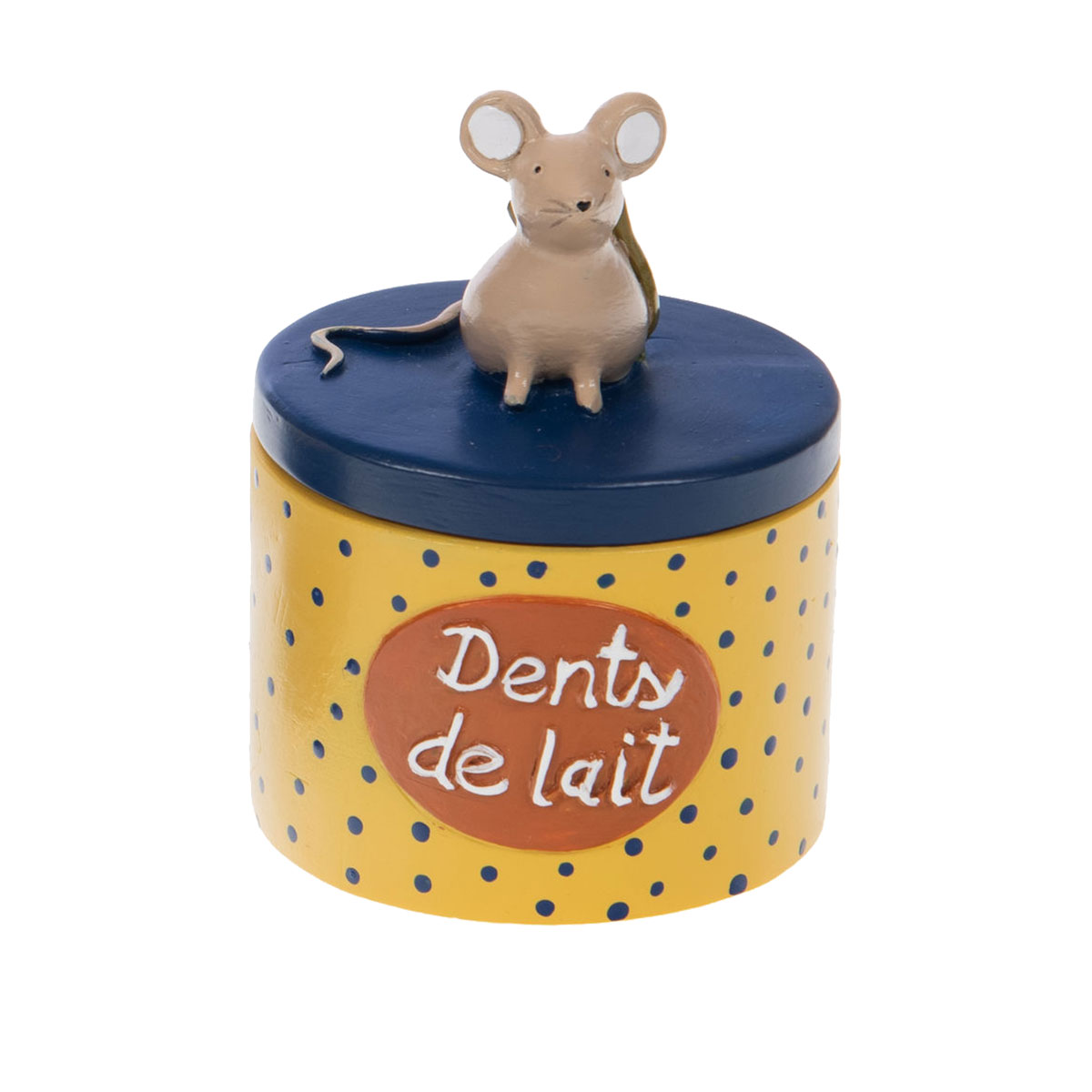 Petite bote  dents de lait souris - Modle bleu et jaune