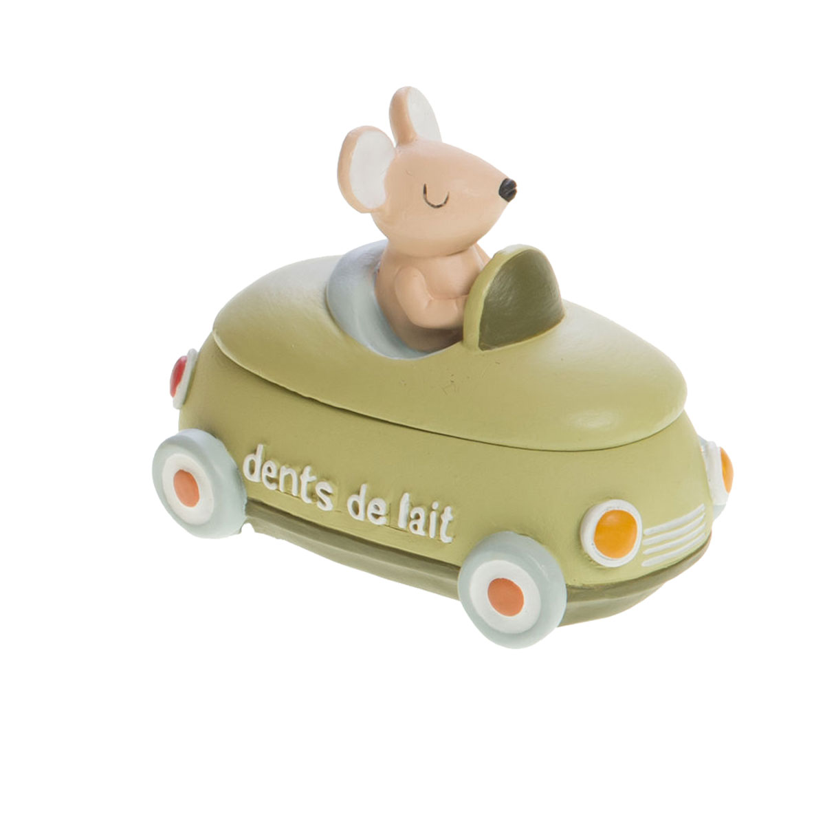 Bote  dents de lait - Modle souris en voiture verte