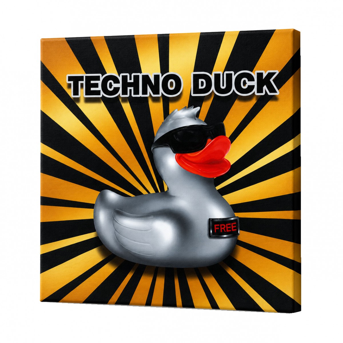 Cadre Techno Duck en toile 40 x 40 cm