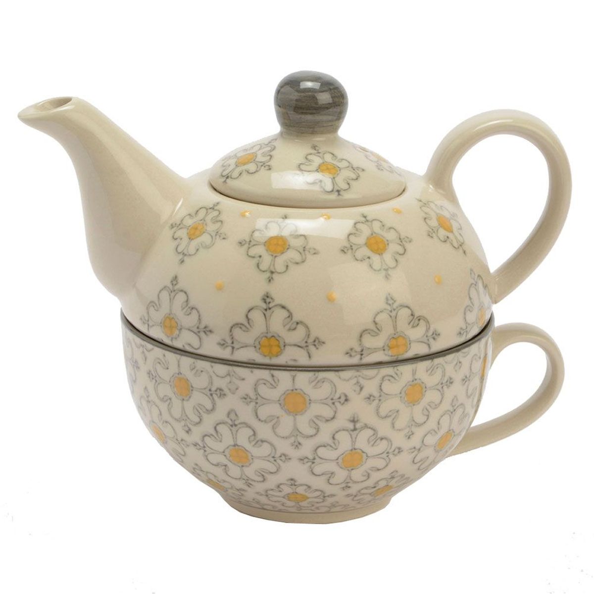 Théière Solitaire égoïste Avec Soucoupe – Céramique Multicolore – Table Passion – Occasion