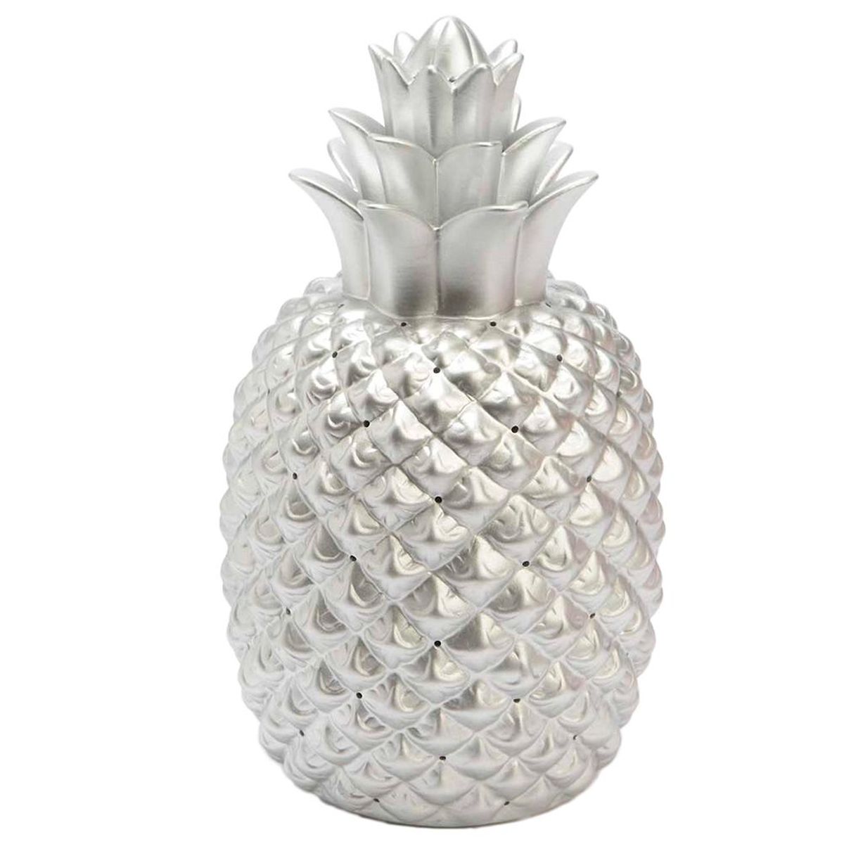 Lampe Ananas Argente en porcelaine 30 cm