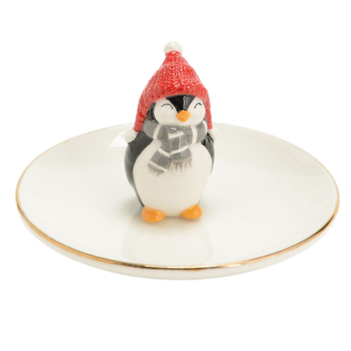 Figurine Porte-bijoux en cramique TOM le Pingouin