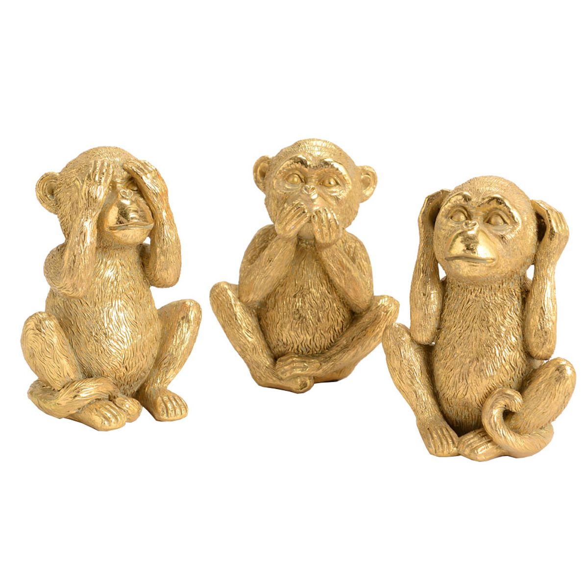 Figurines Singes Rien dit, Rien vue, Rien entendu 14.5 cm
