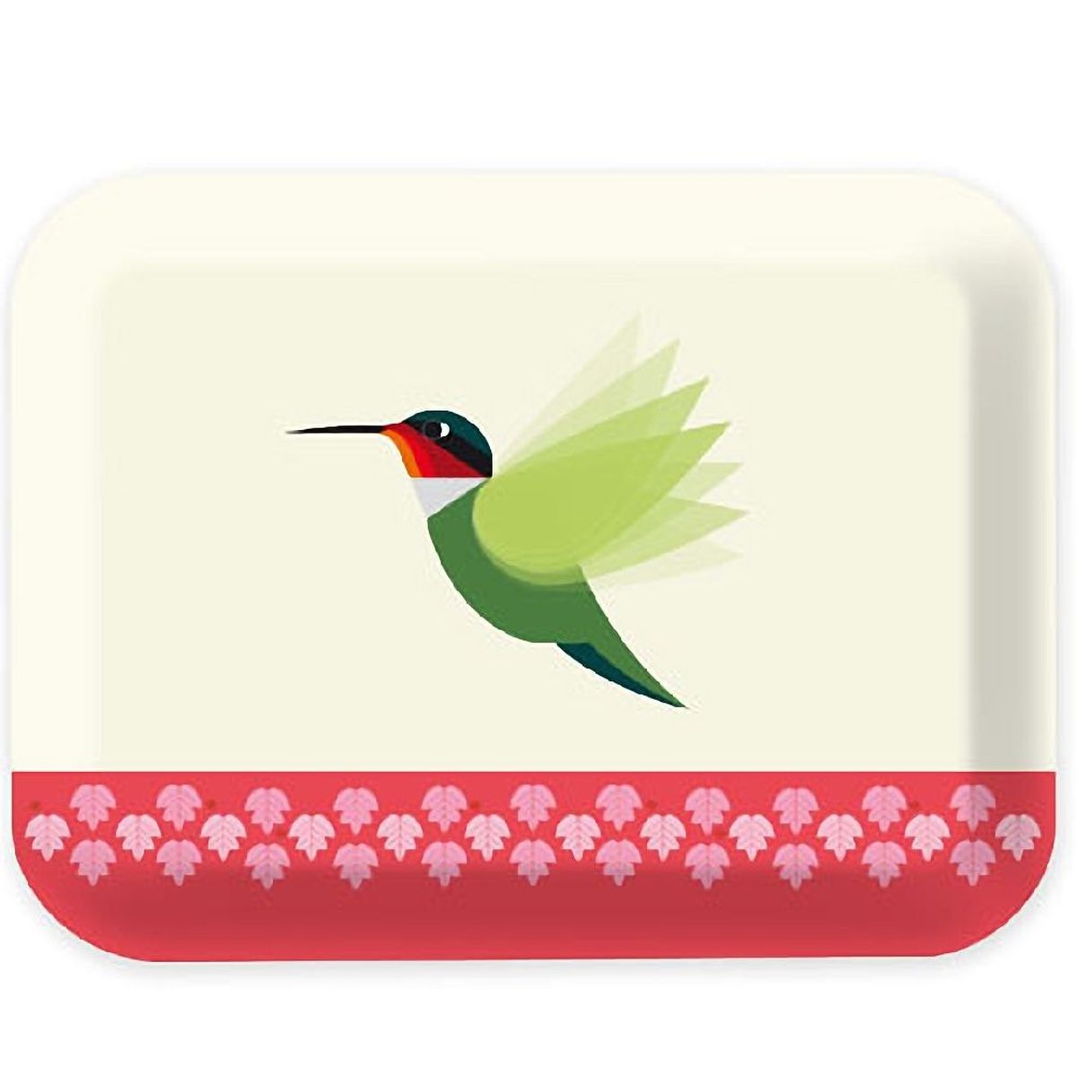 Plateau en fibre de bambou - Le Colibri - 33.5 x 25.5 cm