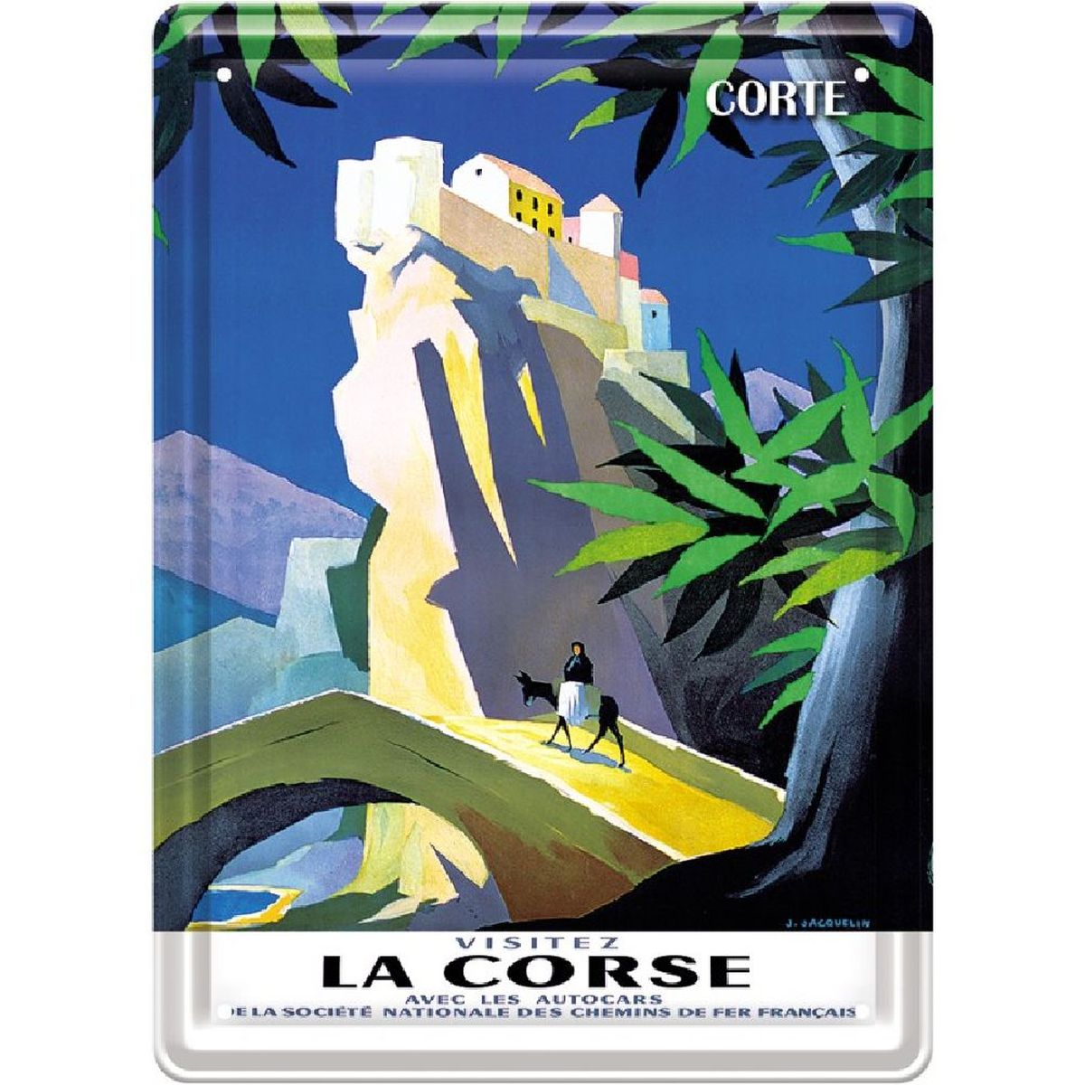 Plaque Dcorative Visiter la Corse par Jacquelin  21 x 15 cm