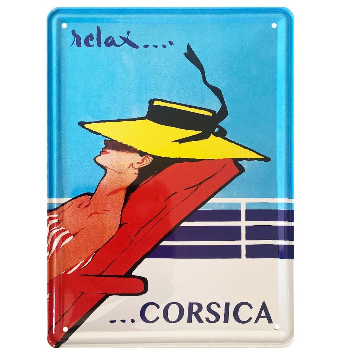 Petite plaque mtallique Corse Relax Corsica 21 x 15 cm