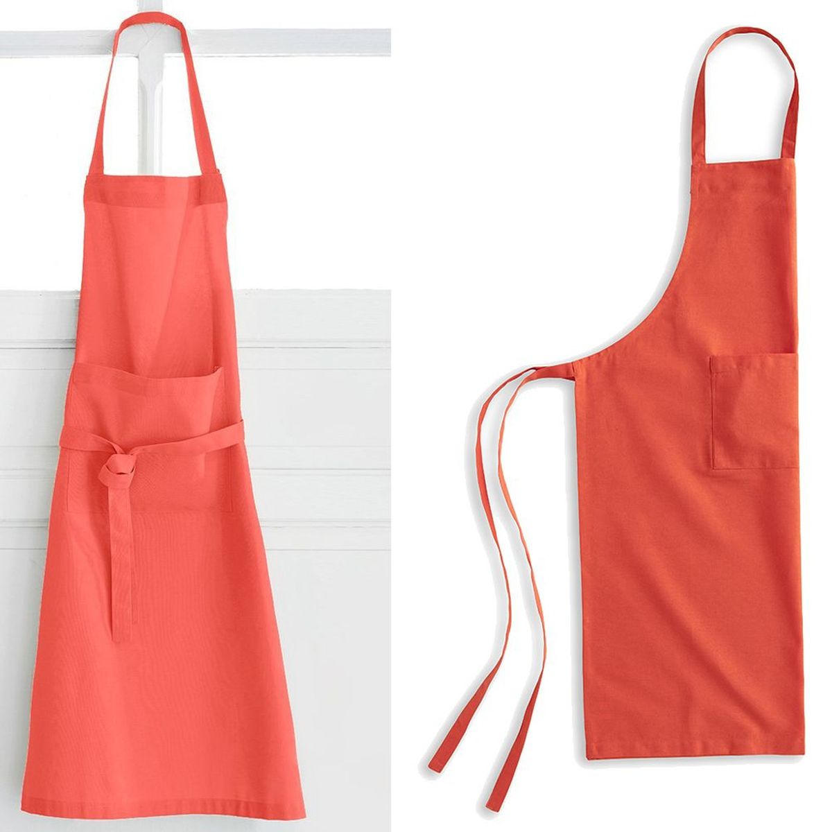 Tablier de cuisine adulte en coton couleur Corail