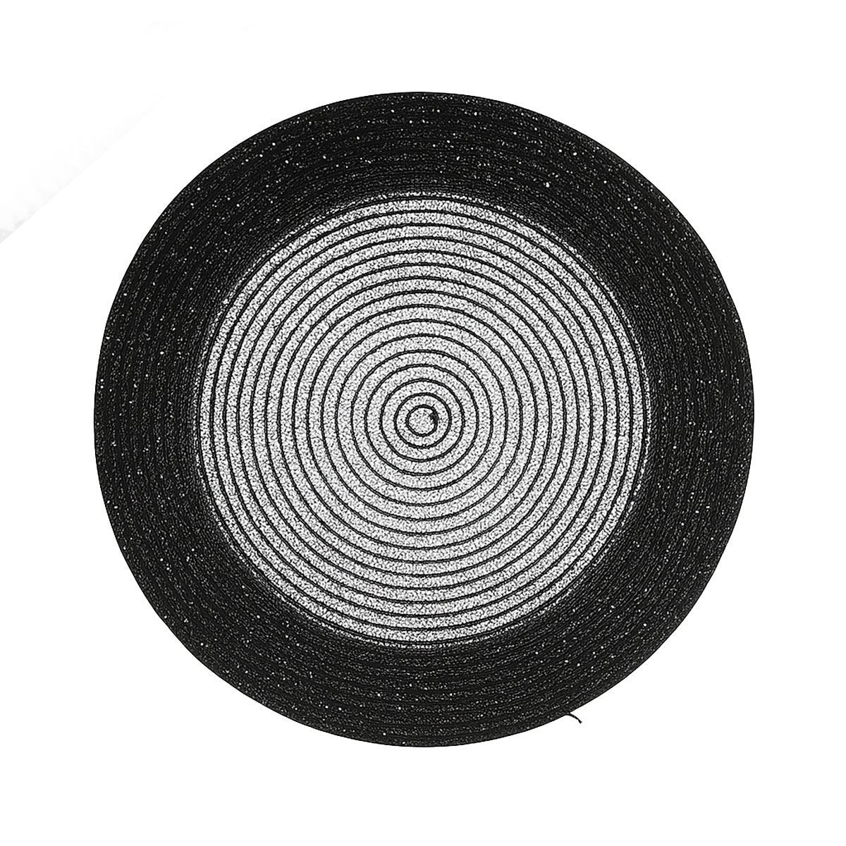 Set de table rond  paillettes Noir  38 cm