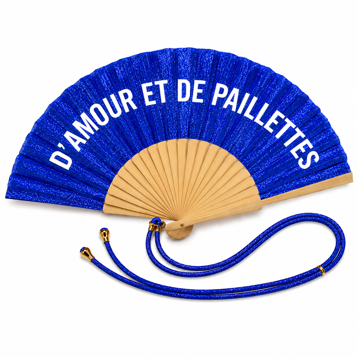 �ventail paillet� bleu � D�amour et de paillettes �