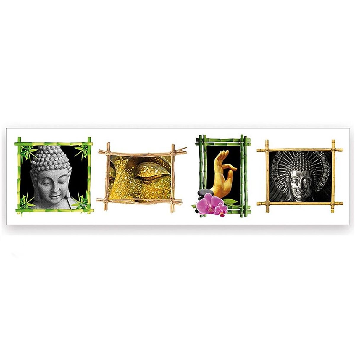 Stickers Zen Bouddha cadres 4 pices 20 x 70 cm
