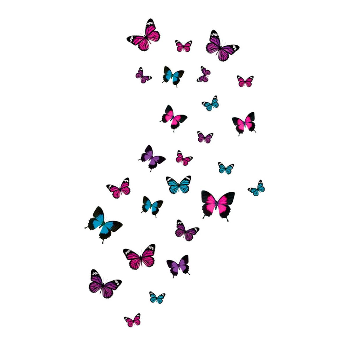 Stickers Papillons - 27 pices - 1 planche de 50 x 70 cm