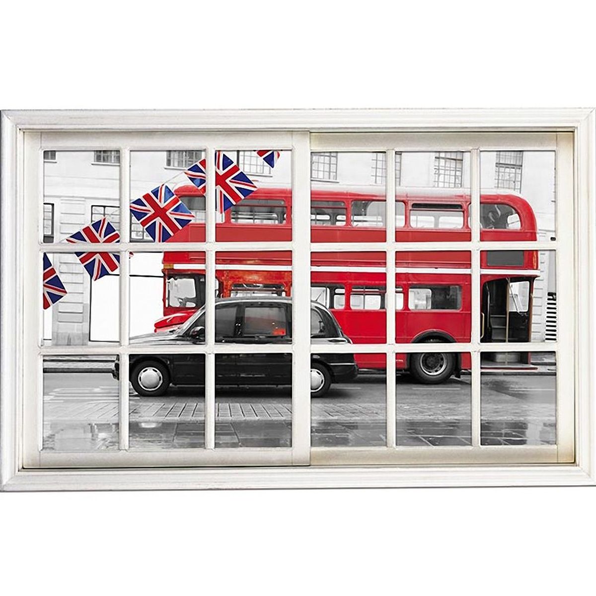 Sticker Trompe l'oeil London Bus 50 x 70 cm