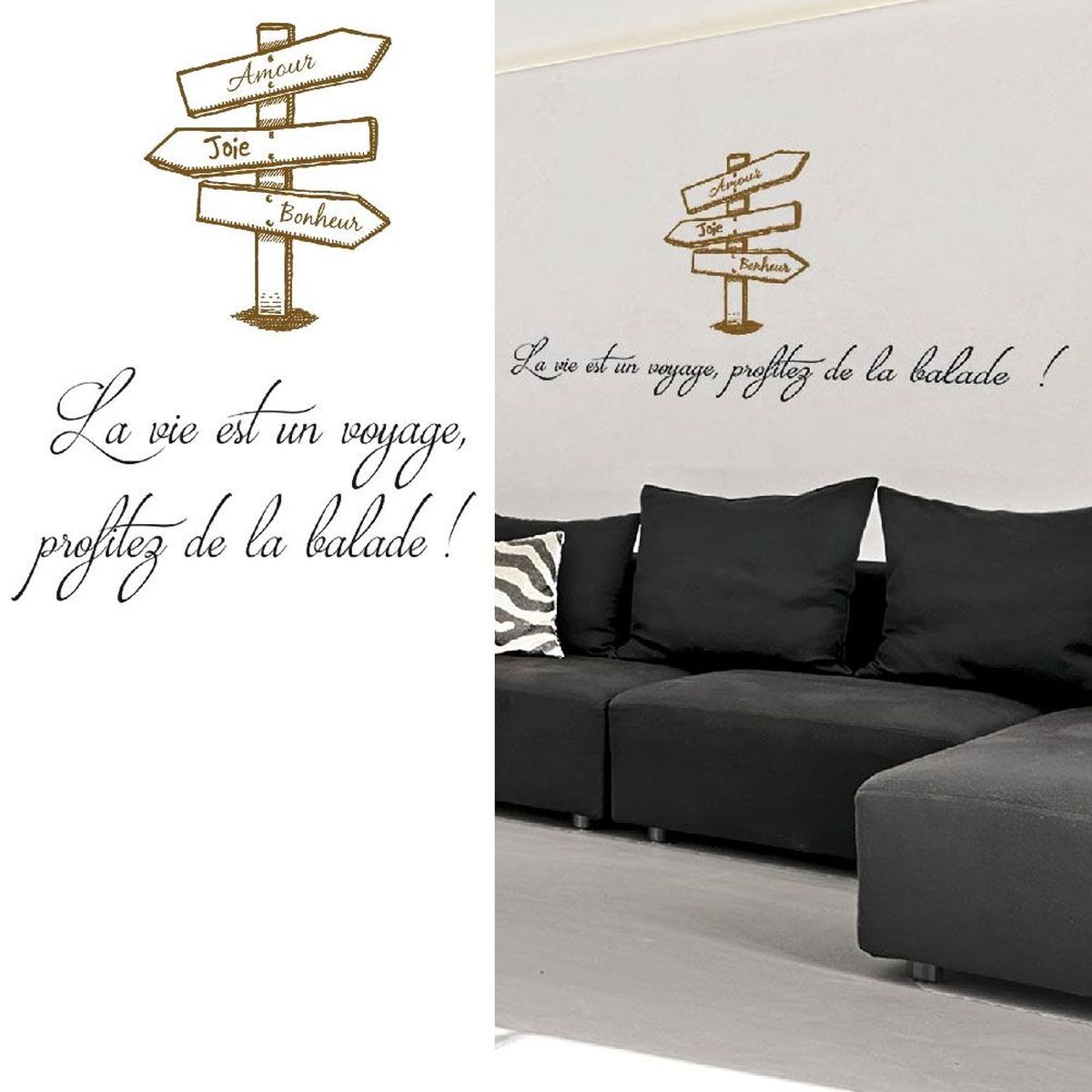 Stickers La Vie est un Voyage planche 20 x 70 cm