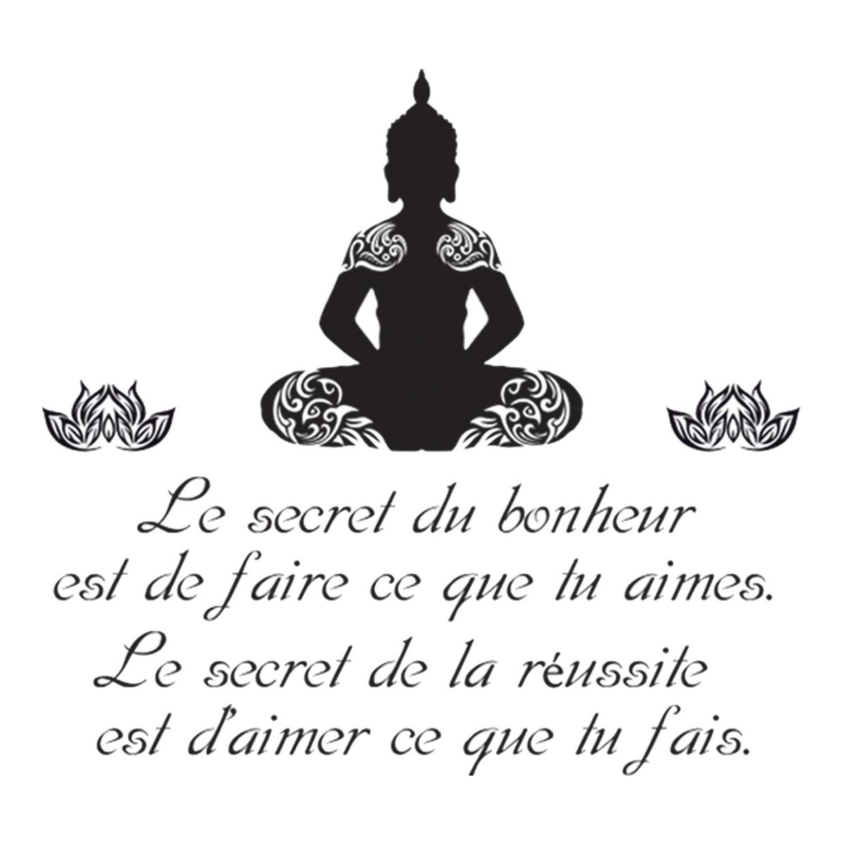 Stickers Zen Citation Le secret du Bonheur 20 x 70 cm