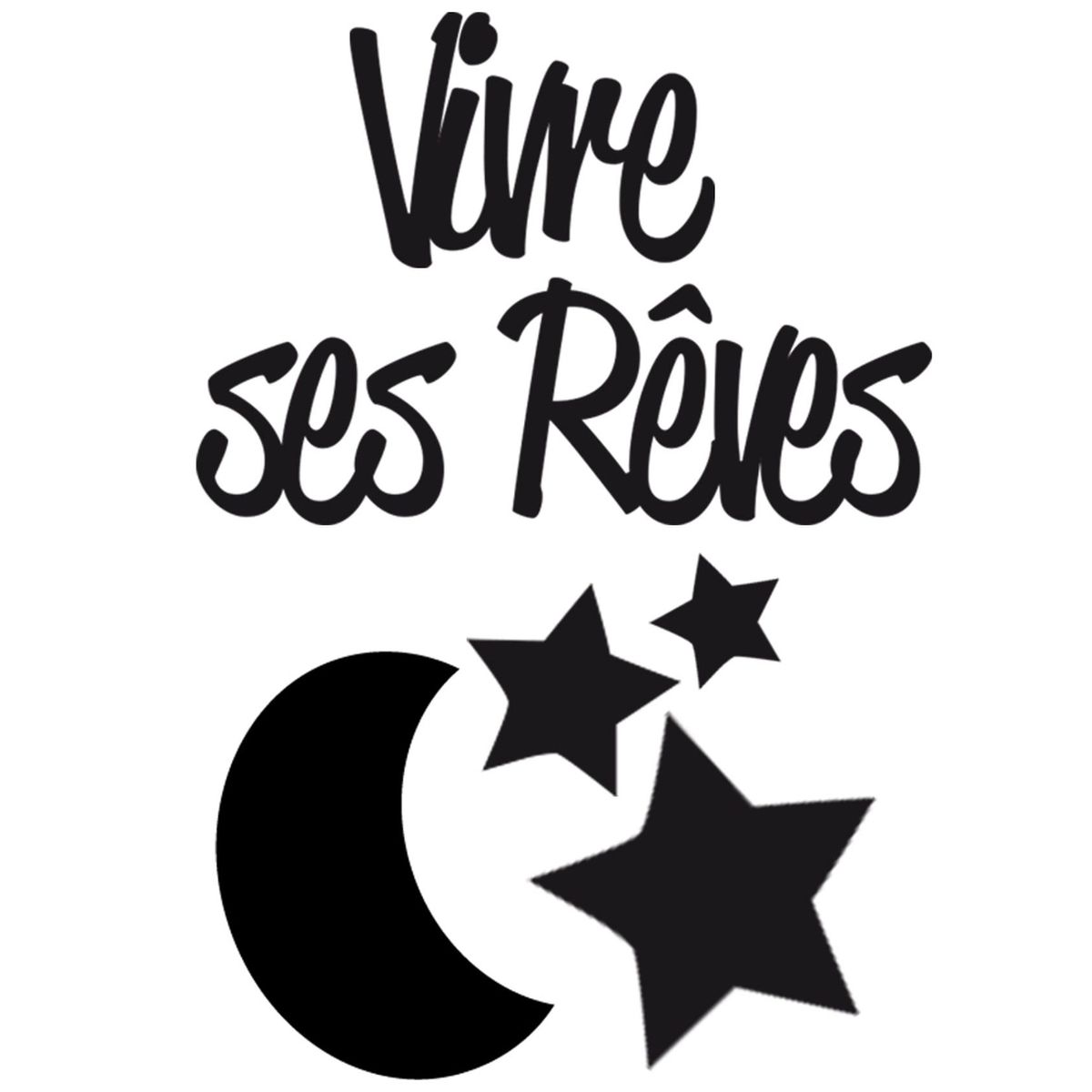 Sticker mural relief noir -  Vivre ses Rves