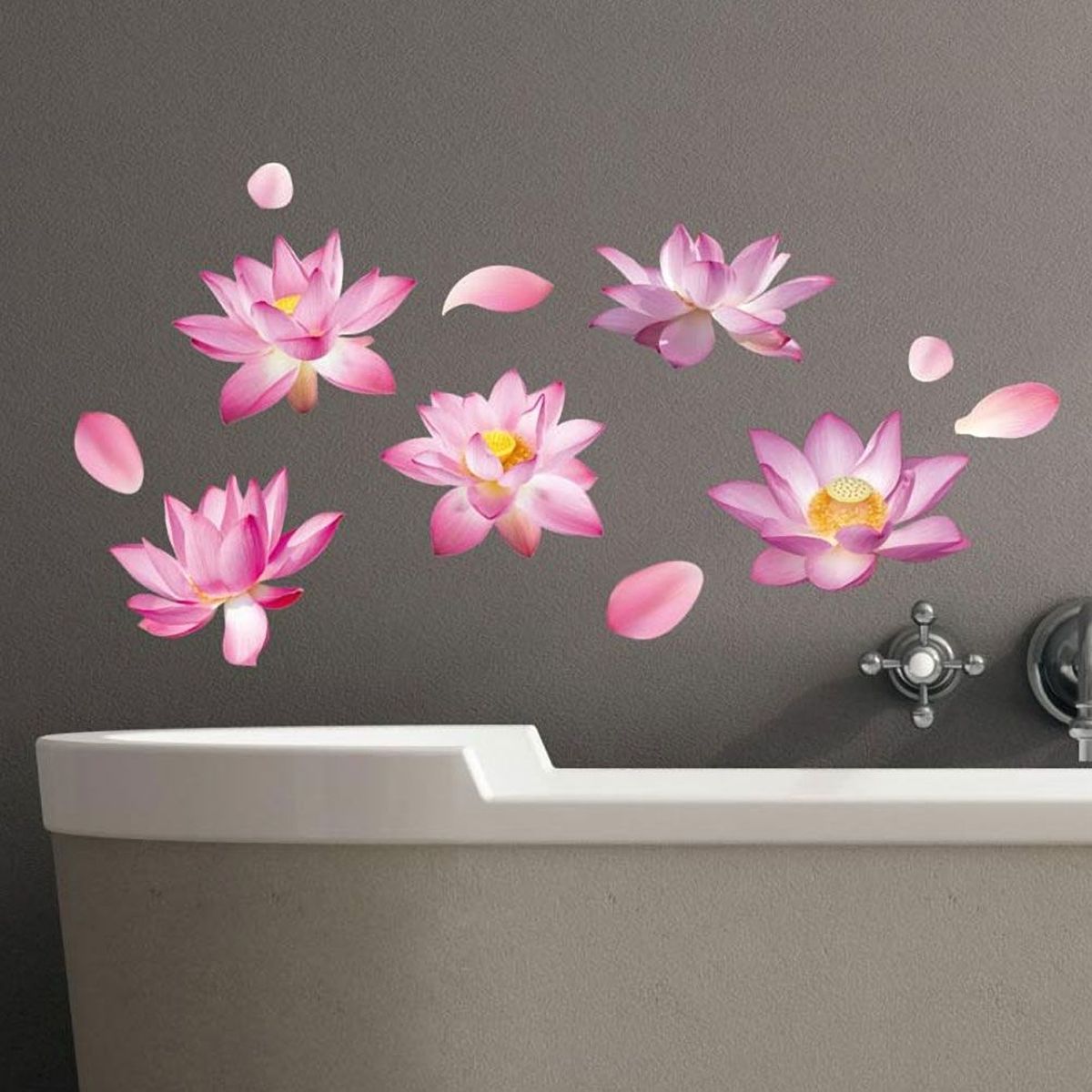 Sticker mural Fleurs de Lotus 50 x 70 cm