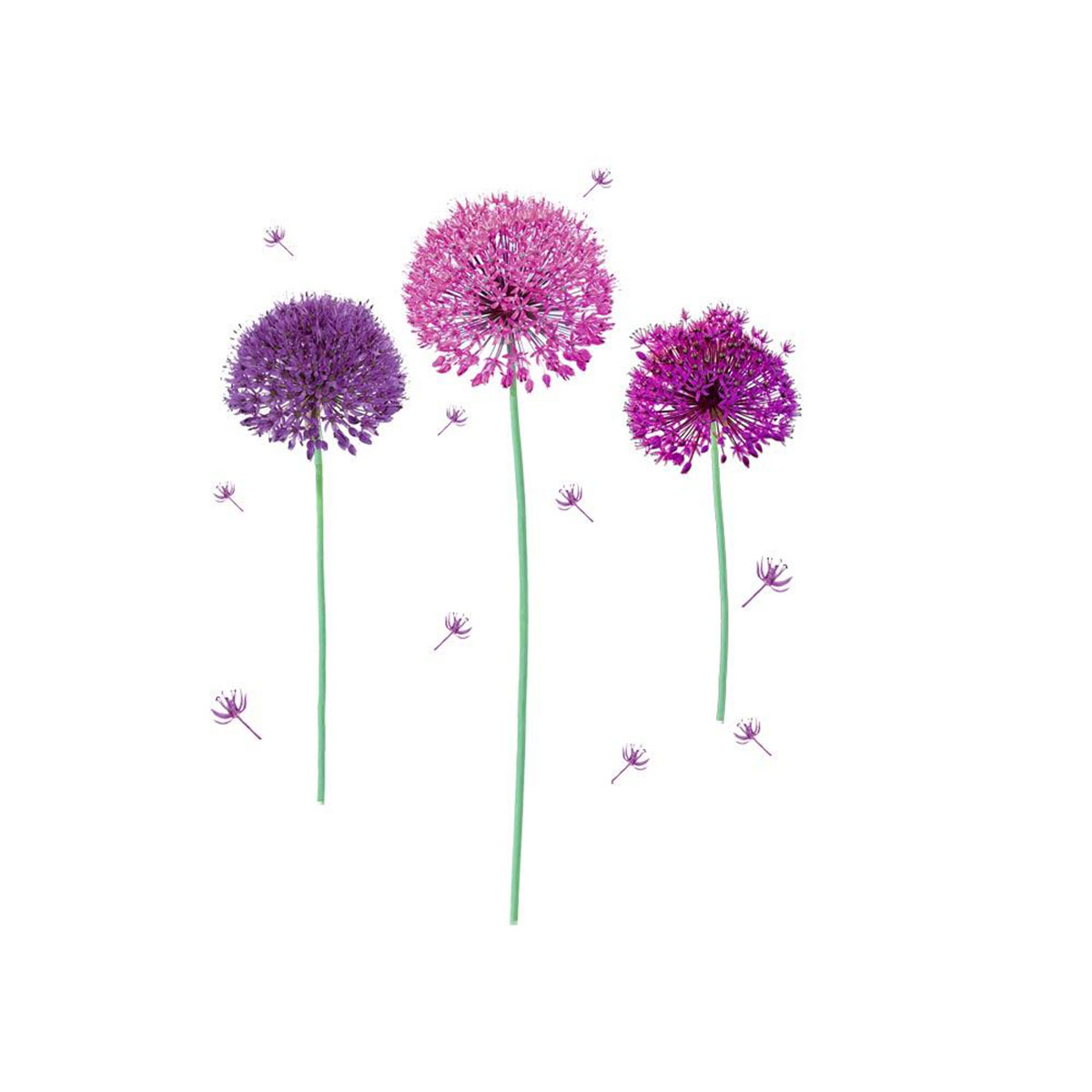 Sticker mural allium violet