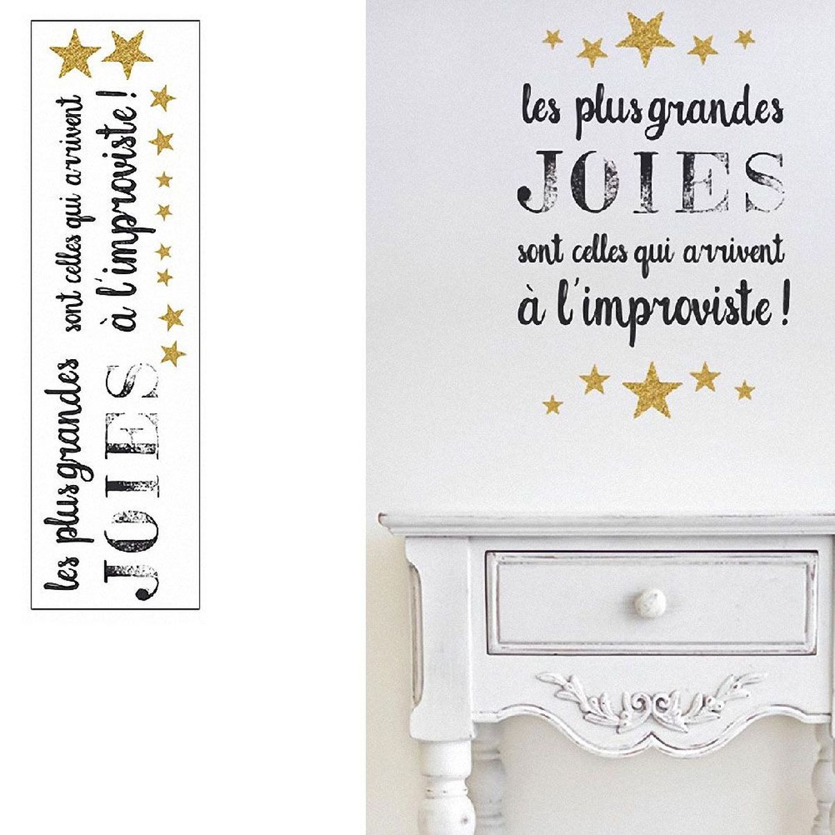 Stickers Citation planche 20 x 70 cm - Les Plus Grandes Joies