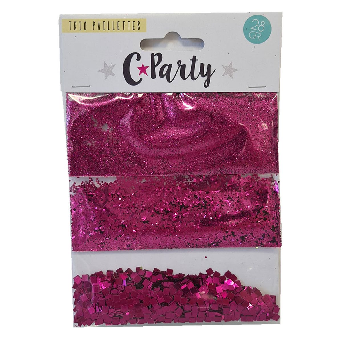 Sachet de paillettes - 3 tailles diffrentes - Rose