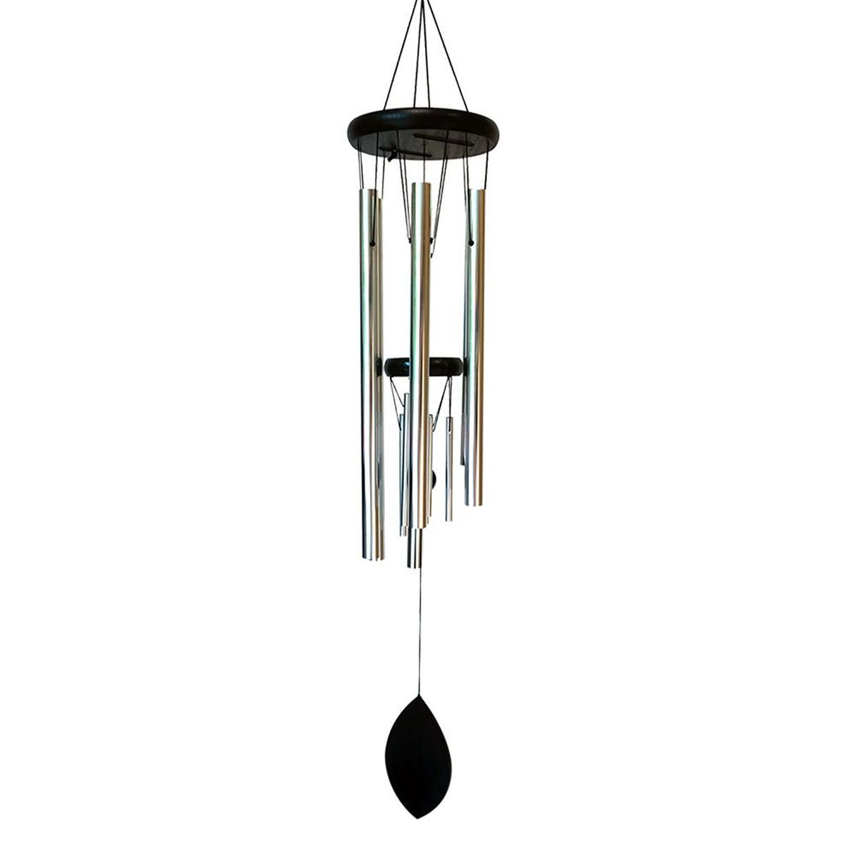 Carillon  vent en bois noir 11 tubes 90 cm