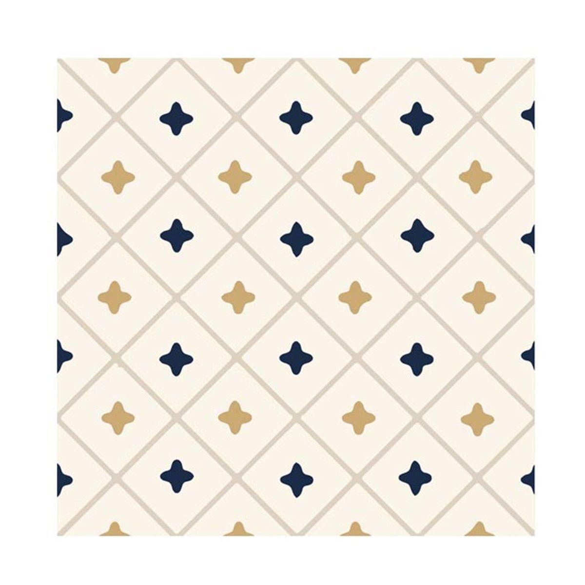 Stickers carreaux de ciment 15 x 15 cm - par 6 - Beige et Or