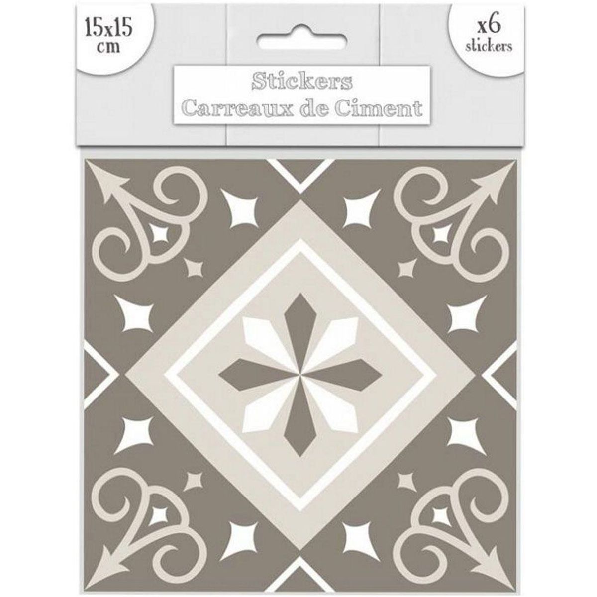 Stickers carreaux de ciment 15 x 15 cm - par 6