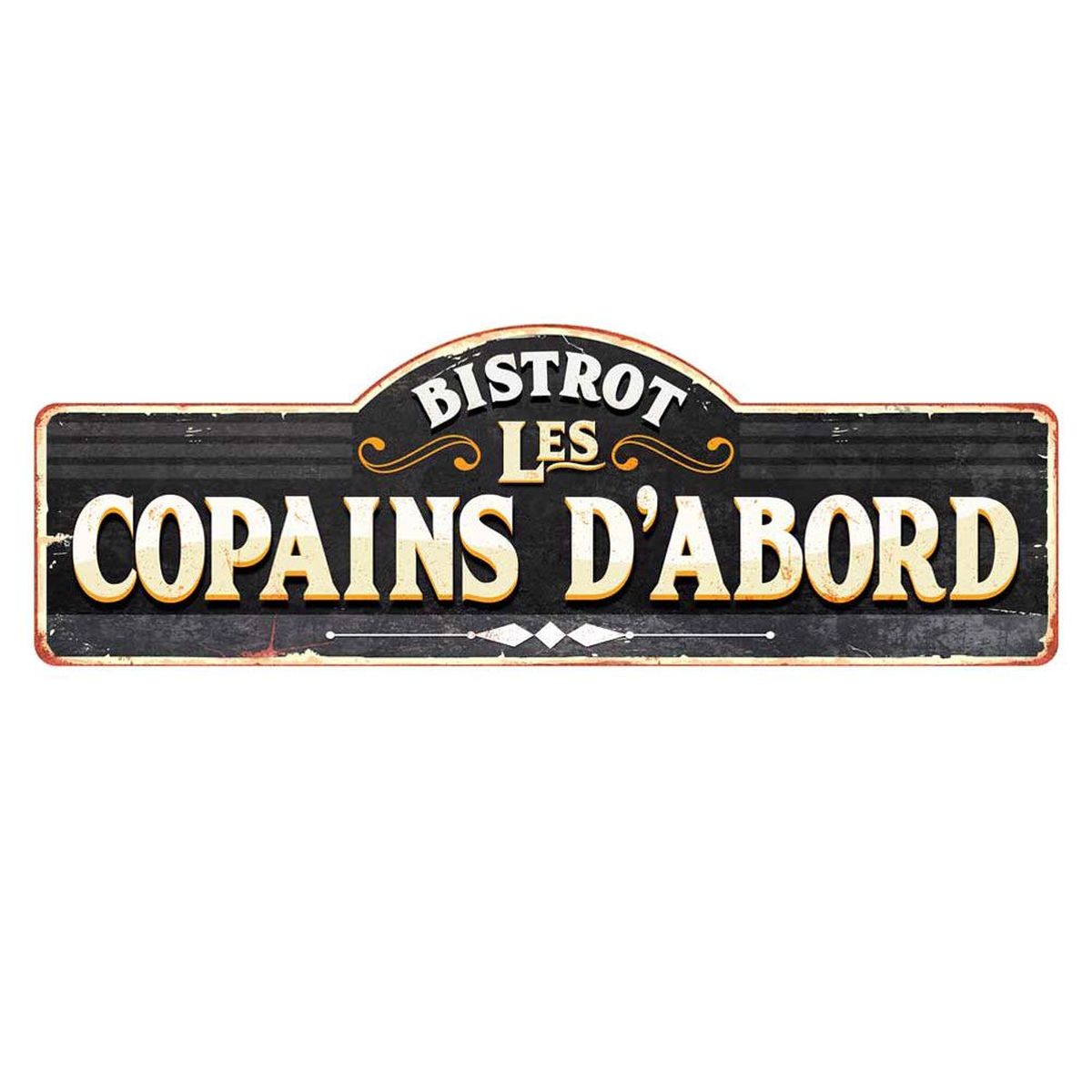 Plaque Dcorative Bistrot Les Copains d'Abord - 90 cm