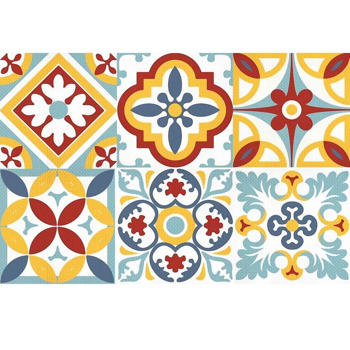 Set de table Rtro motif carreaux de ciment en couleur