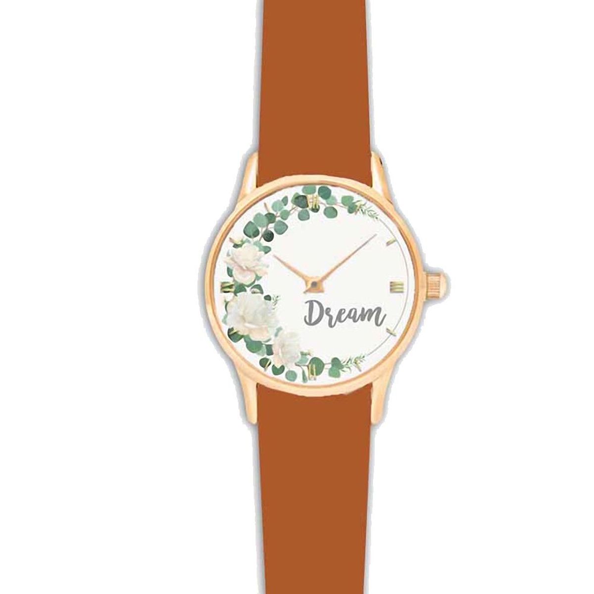 Montre femme fantaisie Florale Dream - Camel